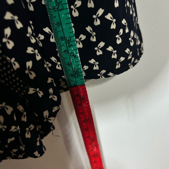 VTG Laundry by Shelli Segal Coquette Bow Blue & White Wrap Culotte Romper  Sz 12 - Picture 14 of 14